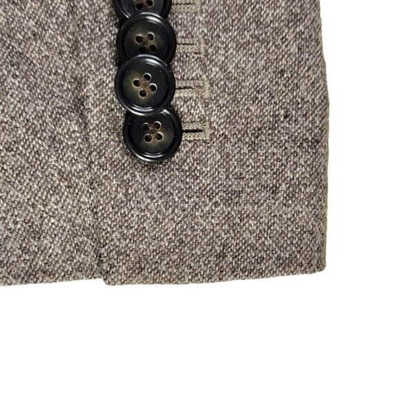 Ann Taylor Tweed Blazer Size 10P Hidden Buttons Zip Front Pockets Wool Blend - Picture 7 of 13